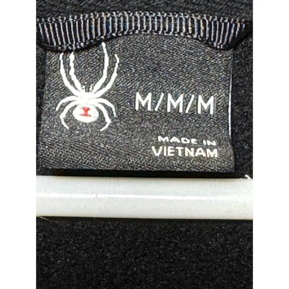 Spyder Sweater Men's Medium Hooded Half-Zip Sweater Black & Gray Polyester - Picture 3 of 16